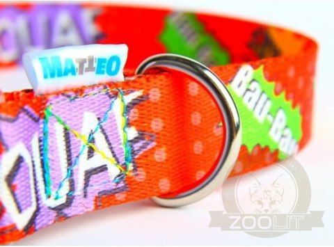 Matteo Obroża Klamra LED 25mm graffiti czerwone Matteo Obroża Klamra LED 25mm graffiti czerwone