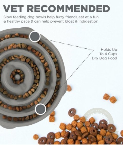 Outward Hound Fun Feeder Miska spowalniająca szara [69892]