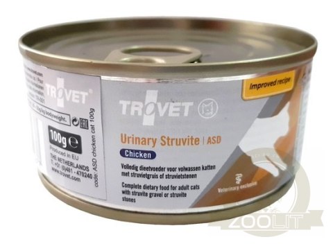 Trovet ASD Urinary Struvite dla kota kurczak puszka 100g Trovet ASD Urinary Struvite dla kota kurczak puszka 100g