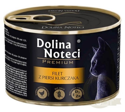 Dolina Noteci Premium Kot Filet z piersi kurczaka puszka 185g Dolina Noteci Premium Kot Filet z piersi kurczaka puszka 185g