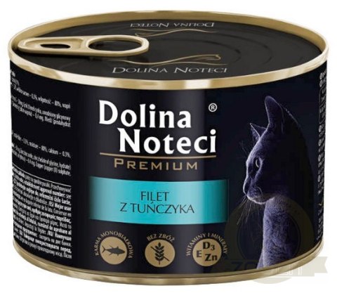 Dolina Noteci Premium Kot Filet z tuńczyka puszka 185g Dolina Noteci Premium Kot Filet z tuńczyka puszka 185g