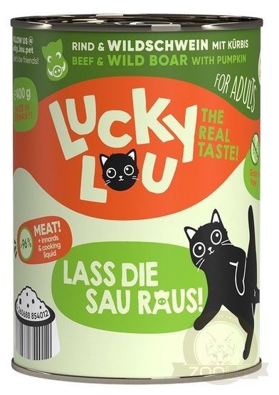 Lucky Lou Lifestage Adult Wołowina i dzik puszka 400g Lucky Lou Lifestage Adult Wołowina i dzik puszka 400g