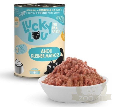 Lucky Lou Lifestage Kitten Drób i pstrąg puszka 400g Lucky Lou Lifestage Kitten Drób i pstrąg puszka 400g