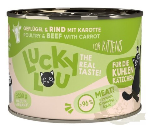 Lucky Lou Lifestage Kitten Drób i wołowina puszka 200g Lucky Lou Lifestage Kitten Drób i wołowina puszka 200g