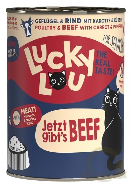 Lucky Lou Lifestage Senior Drób i wołowina puszka 400g Lucky Lou Lifestage Senior Drób i wołowina puszka 400g