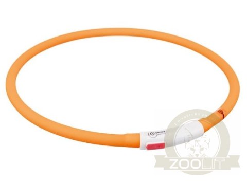Trixie Opaska LED USB silikonowa XS-XL 70/1cm pomarańczowa Trixie Opaska LED USB silikonowa XS-XL 70/1cm pomarańczowa