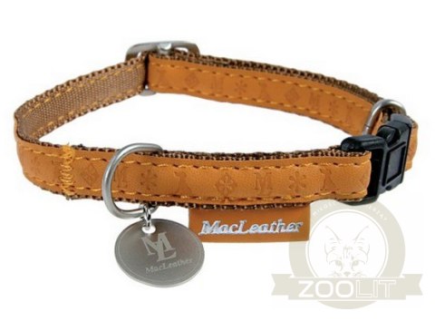 Zolux Obroża regulowana Mac Leather 15mm Żółta [522035JA]