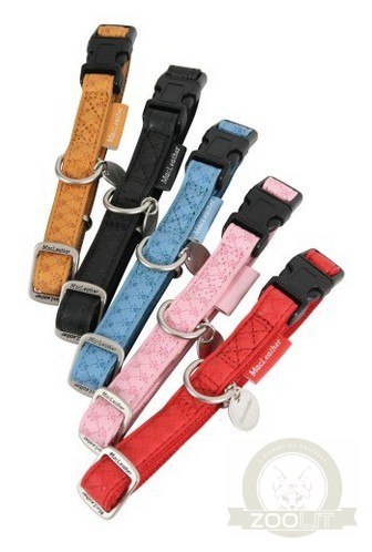 Zolux Obroża regulowana Mac Leather 20mm Żółta [522040JA]