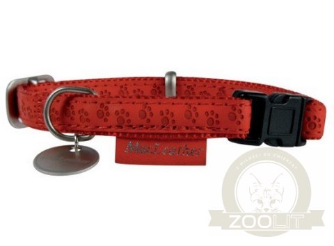 Zolux Obroża regulowana Mac Leather 25mm Czerwona [522045RO]