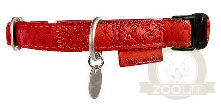 Zolux Obroża regulowana Mac Leather 25mm Czerwona [522045RO]