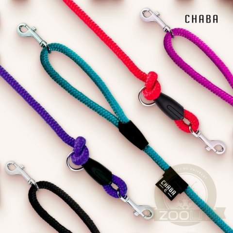CHABA Smycz linka regulowana - 14mm x 138/260cm czarna CHABA Smycz linka regulowana - 14mm x 138/260cm czarna