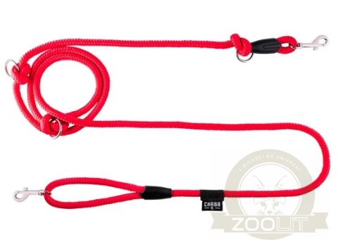CHABA Smycz linka regulowana - 14mm x 138/260cm czerwona CHABA Smycz linka regulowana - 14mm x 138/260cm czerwona