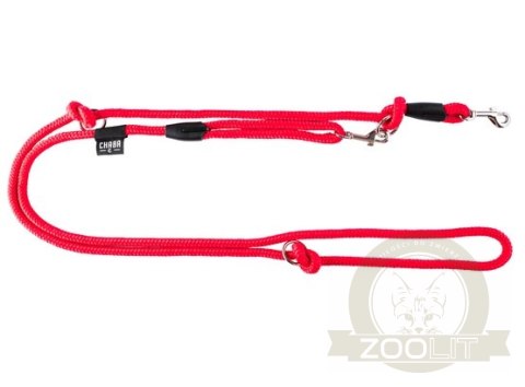 CHABA Smycz linka regulowana - 14mm x 138/260cm czerwona CHABA Smycz linka regulowana - 14mm x 138/260cm czerwona