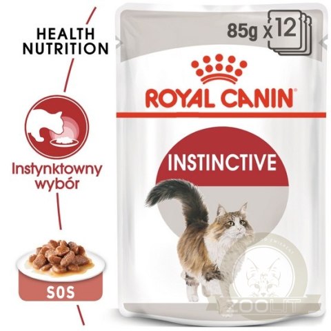 Royal Canin Instinctive w sosie karma mokra dla kotów dorosłych, wybrednych saszetka 85g Royal Canin Instinctive w sosie karma mokra dla kotów dorosłych, wybrednych saszetka 85g