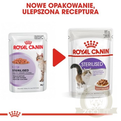 Royal Canin Sterilised w sosie karma mokra dla kotów dorosłych, sterylizowanych saszetka 85g Royal Canin Sterilised w sosie karma mokra dla kotów dorosłych, sterylizowanych saszetka 85g