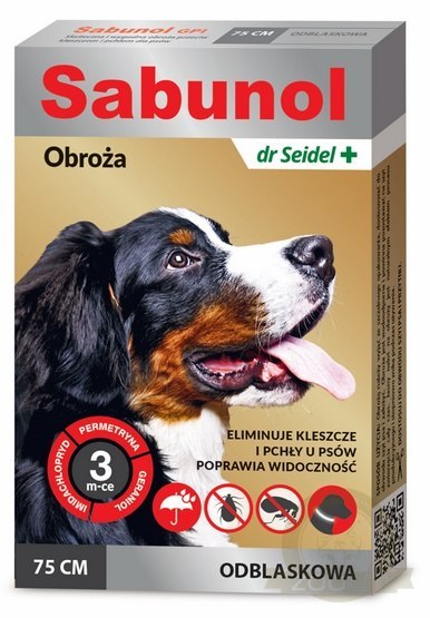 Sabunol GPI Obroża przeciw pchłom dla psa odblaskowa 75cm Sabunol GPI Obroża przeciw pchłom dla psa odblaskowa 75cm