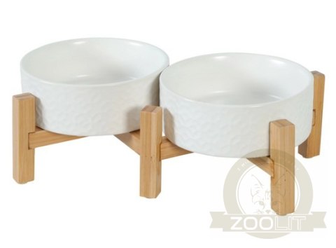 Zolux Miska ceramiczna dla psa i kota Keramo Duo 2x300ml biała