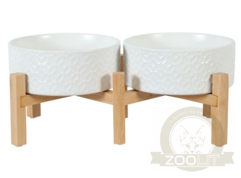 Zolux Miska ceramiczna dla psa i kota Keramo Duo 2x700ml biała Zolux Miska ceramiczna dla psa i kota Keramo Duo 2x700ml biała