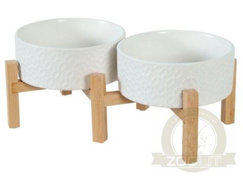 Zolux Miska ceramiczna dla psa i kota Keramo Duo 2x700ml biała Zolux Miska ceramiczna dla psa i kota Keramo Duo 2x700ml biała