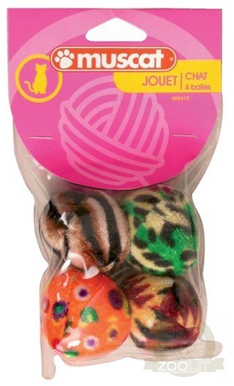 Zolux Piłki kolorowe dla kota - zestaw 4szt. [480418]