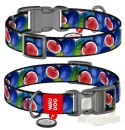Collar WauDog Nylon Obroża nylonowa z QR-paszportem, plastikowy fastex, wzór FIGA, M 20mm/28-40cm