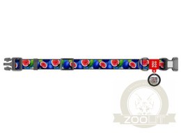Collar WauDog Nylon Obroża nylonowa z QR-paszportem, plastikowy fastex, wzór FIGA, M 20mm/28-40cm
