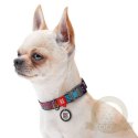 Collar WauDog Nylon Obroża nylonowa z QR-paszportem, plastikowy fastex, wzór LATO, 20mm/28-40cm