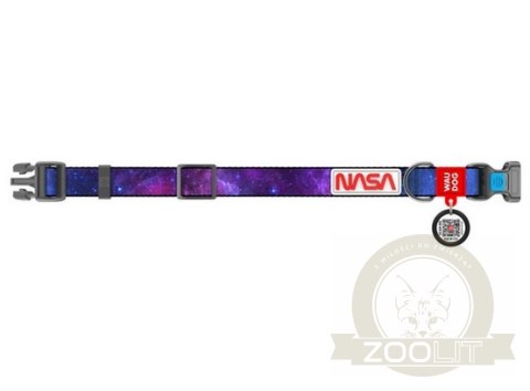 Collar WauDog Nylon Obroża nylonowa z QR-paszportem, plastikowy fastex, wzór NASA21, 20mm/28-40cm Collar WauDog Nylon Obroża nylonowa z QR-paszportem, plastikowy fastex, wzór NASA21, 20mm/28-40cm