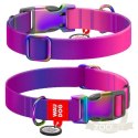 Collar WauDog Recycled Obroża nylonowa z QR-paszportem, gradient XL 25mm x 37-58cm fioletowy
