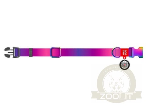 Collar WauDog Recycled Obroża nylonowa z QR-paszportem, gradient XL 25mm x 37-58cm fioletowy Collar WauDog Recycled Obroża nylonowa z QR-paszportem, gradient XL 25mm x 37-58cm fioletowy