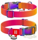 Collar WauDog Recycled Obroża nylonowa z QR-paszportem, gradient L 25mm/33-49cm pomarańczowy