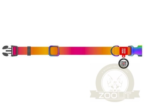 Collar WauDog Recycled Obroża nylonowa z QR-paszportem, gradient L 25mm/33-49cm pomarańczowy Collar WauDog Recycled Obroża nylonowa z QR-paszportem, gradient L 25mm/33-49cm pomarańczowy