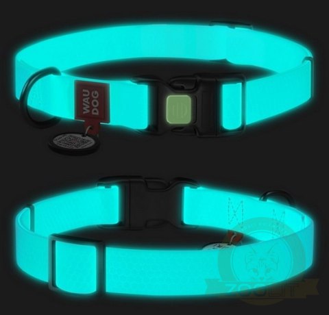 Collar WauDog Waterproof Obroża wodoodporna z QR-paszportem, akumulująca światło, plastikowy fastex, 15mm/25-35cm Collar WauDog Waterproof Obroża wodoodporna z QR-paszportem, akumulująca światło, plastikowy fastex, 15mm/25-35cm