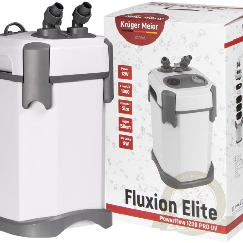 Kruger Meier Fluxion Elite 1200 UVC PRO - filtr zewnętrzny z lampą UV do akwarium 100 - 250 litrów Kruger Meier Fluxion Elite 1200 UVC PRO - filtr zewnętrzny z lampą UV do akwarium 100 - 250 litrów