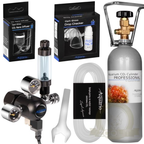 Aquario Professional 2.0 - zestaw CO2 z elektrozaworem + butla 2l Aquario Professional 2.0 - zestaw CO2 z elektrozaworem + butla 2l