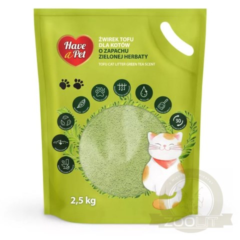 Have A Pet Tofu Cat Litter Green Tea 2,5kg - żwirek dla kotów Have A Pet Tofu Cat Litter Green Tea 2,5kg - żwirek dla kotów