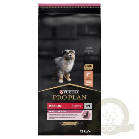 Purina Pro Plan Medium Puppy Sensitive Optiderma Łosoś I Ryż 12kg Purina Pro Plan Medium Puppy Sensitive Optiderma Łosoś I Ryż 12kg