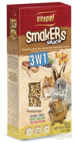 Vitapol Smakers 3w1 Dla Gryzoni I Królika (Orzechowy/Owoce Lasu/Popcorn) 3szt
