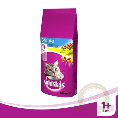 WHISKAS Karma Sucha Dla Kota Po Sterylizacji 1+ Sterile Z Kurczakiem 14kg WHISKAS Karma Sucha Dla Kota Po Sterylizacji 1+ Sterile Z Kurczakiem 14kg