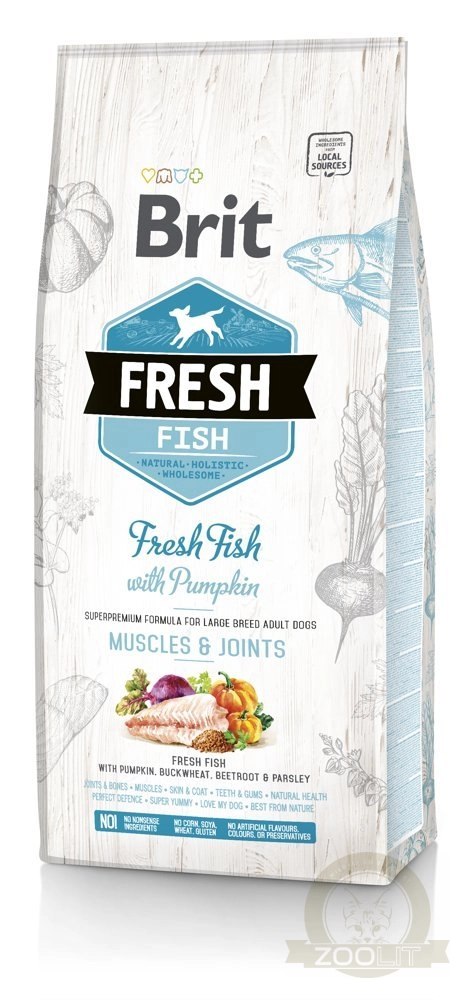 Brit Fresh Fish & Pumpkin Adult Large Muscles & Joints 12kg Brit Fresh Fish & Pumpkin Adult Large Muscles & Joints 12kg