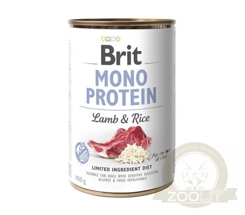Brit Mono Protein Z Jagnięciną I Ryżem 400g Brit Mono Protein Z Jagnięciną I Ryżem 400g
