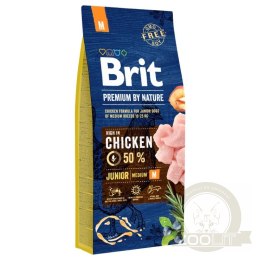 Brit Premium By Nature Junior M Z Kurczakiem 15kg