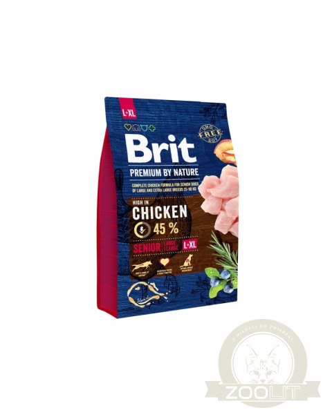 Brit Premium By Nature Senior L+XL Z Kurczakiem 3kg Brit Premium By Nature Senior L+XL Z Kurczakiem 3kg