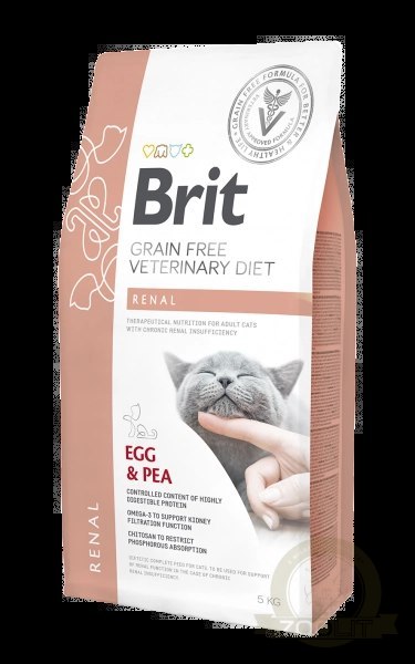Brit Grain Free Veterinary Diet Cat Renal Jajko Z Groszkiem 5kg
