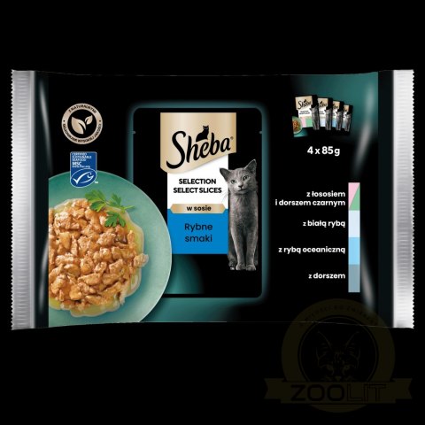 Sheba Saszetka Selection In Sauce Smaki Rybne 4x85g Sheba Saszetka Selection In Sauce Smaki Rybne 4x85g