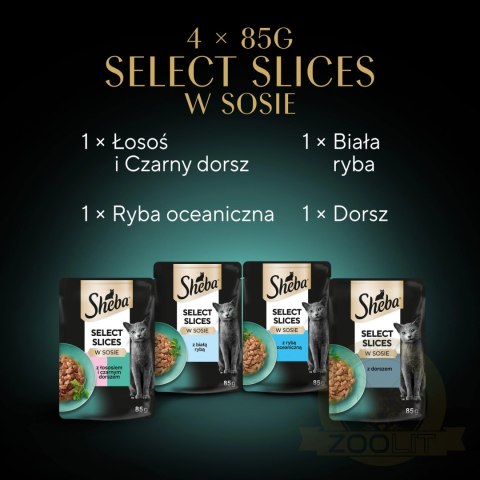 Sheba Saszetka Selection In Sauce Smaki Rybne 4x85g Sheba Saszetka Selection In Sauce Smaki Rybne 4x85g