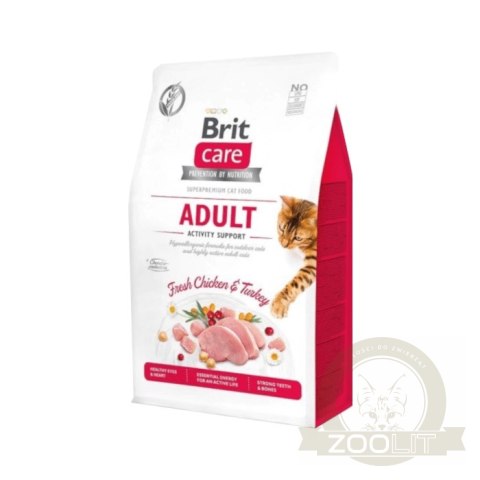 Brit Care Cat Grain-Free Aldut Activity Support Z Kurczakiem I Indykiem 2kg