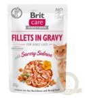 Brit Care Cat Pouches Filets In Gravy With Savory Salmon Enriched With Sea Buckthorn And Nasturtium 85g