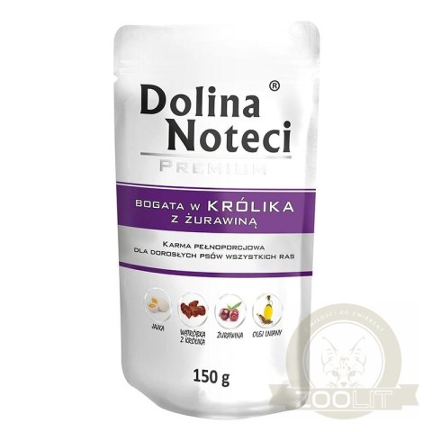 Dolina Noteci Premium Królik Z Żurawiną 150g Dolina Noteci Premium Królik Z Żurawiną 150g