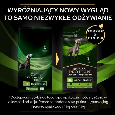 PURINA Pro Plan Veterinary Diets HA Hypoallergenic Dog 1,3kg PURINA Pro Plan Veterinary Diets HA Hypoallergenic Dog 1,3kg